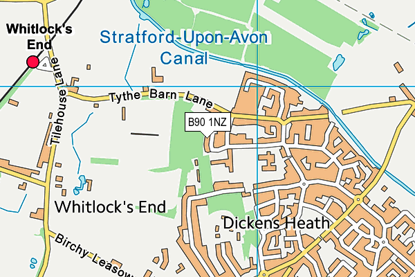 B90 1NZ map - OS VectorMap District (Ordnance Survey)