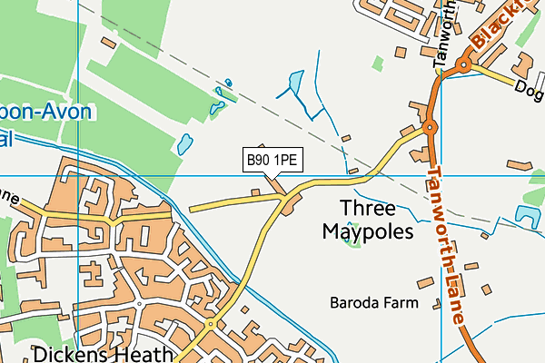 B90 1PE map - OS VectorMap District (Ordnance Survey)