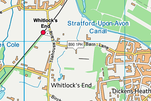 Wychall Wanderers Football Club map (B90 1PH) - OS VectorMap District (Ordnance Survey)