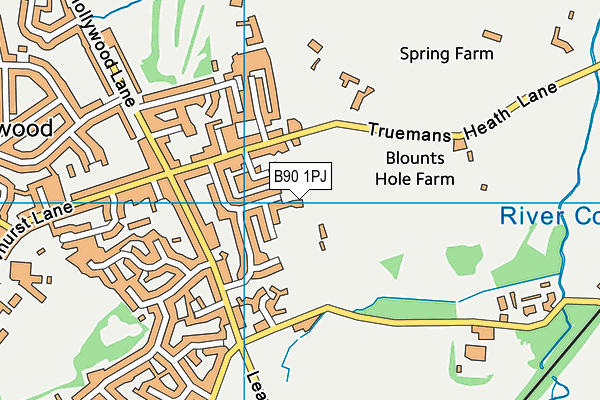 B90 1PJ map - OS VectorMap District (Ordnance Survey)