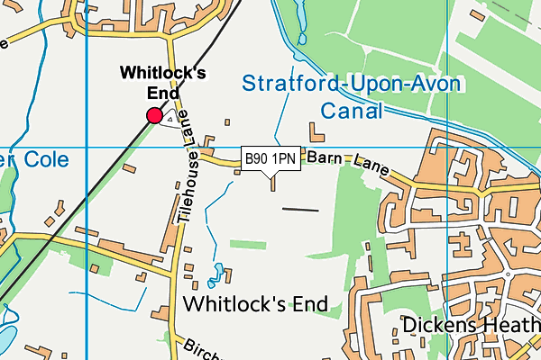 B90 1PN map - OS VectorMap District (Ordnance Survey)