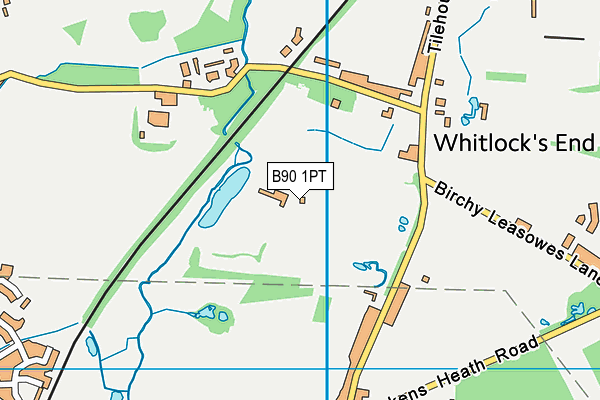 Tidbury Green Golf Club (Closed) map (B90 1PT) - OS VectorMap District (Ordnance Survey)