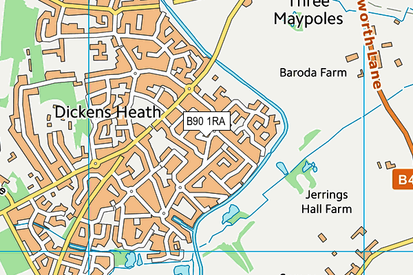 B90 1RA map - OS VectorMap District (Ordnance Survey)