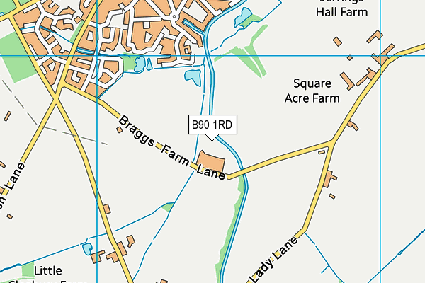 B90 1RD map - OS VectorMap District (Ordnance Survey)