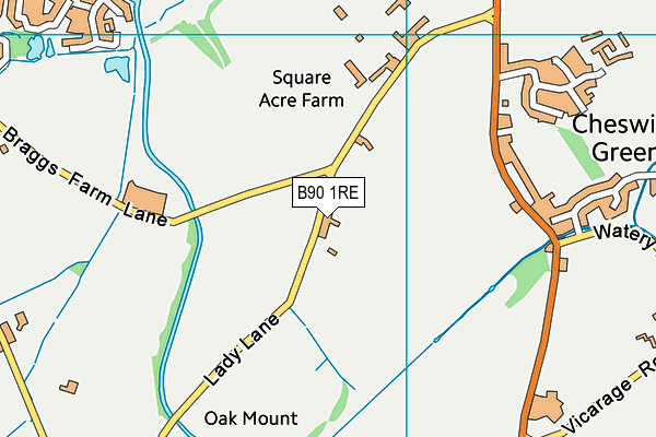 B90 1RE map - OS VectorMap District (Ordnance Survey)