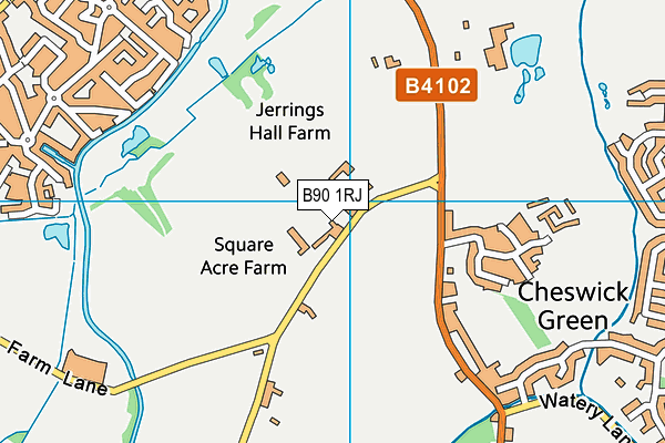 B90 1RJ map - OS VectorMap District (Ordnance Survey)