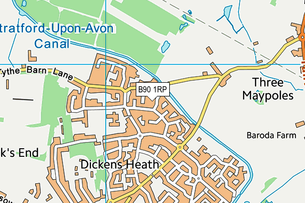 B90 1RP map - OS VectorMap District (Ordnance Survey)