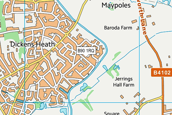 B90 1RQ map - OS VectorMap District (Ordnance Survey)