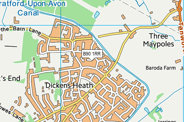 B90 1RR map - OS VectorMap District (Ordnance Survey)