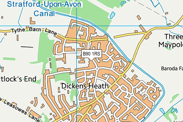 B90 1RS map - OS VectorMap District (Ordnance Survey)