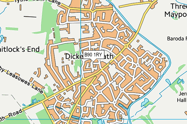 B90 1RY map - OS VectorMap District (Ordnance Survey)