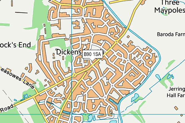 B90 1SA map - OS VectorMap District (Ordnance Survey)