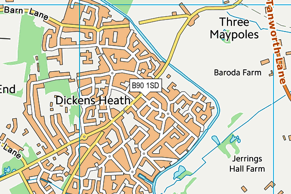 B90 1SD map - OS VectorMap District (Ordnance Survey)