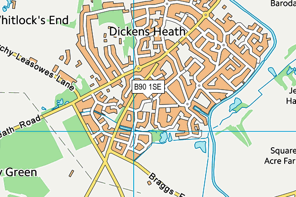 B90 1SE map - OS VectorMap District (Ordnance Survey)