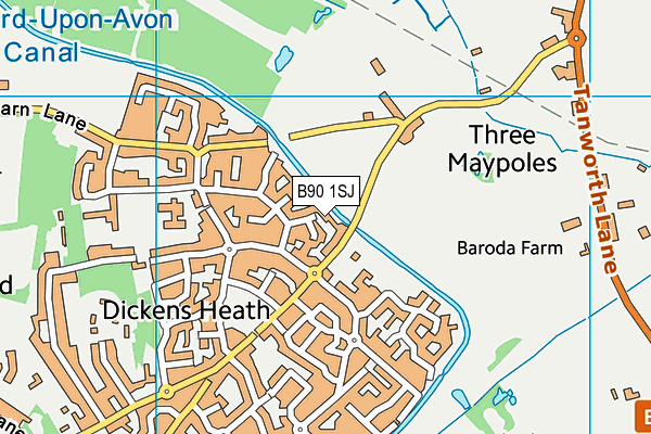 B90 1SJ map - OS VectorMap District (Ordnance Survey)