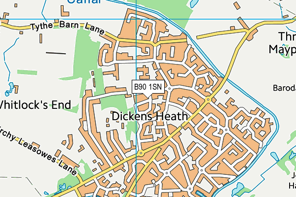 B90 1SN map - OS VectorMap District (Ordnance Survey)