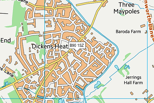 B90 1SZ map - OS VectorMap District (Ordnance Survey)