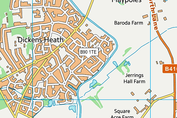 B90 1TE map - OS VectorMap District (Ordnance Survey)
