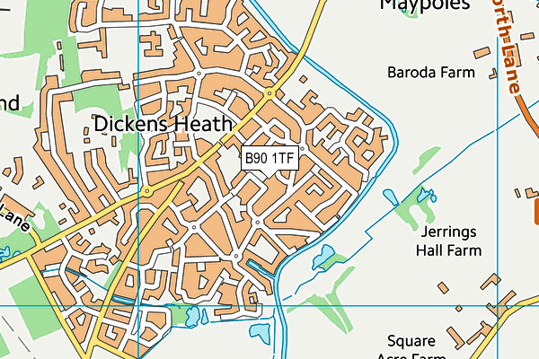 B90 1TF map - OS VectorMap District (Ordnance Survey)