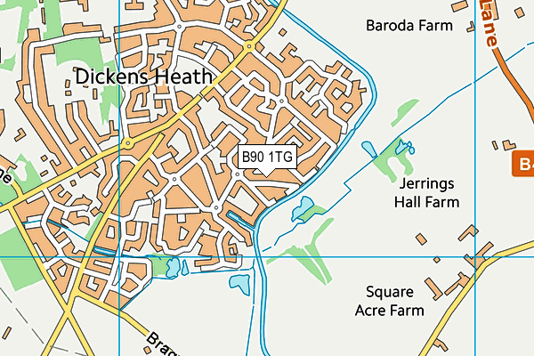 B90 1TG map - OS VectorMap District (Ordnance Survey)
