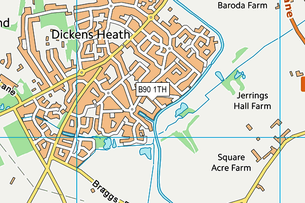 B90 1TH map - OS VectorMap District (Ordnance Survey)