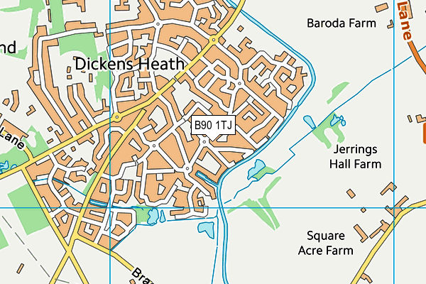 B90 1TJ map - OS VectorMap District (Ordnance Survey)