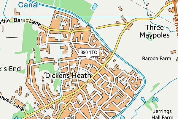 B90 1TQ map - OS VectorMap District (Ordnance Survey)