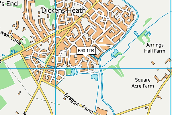 B90 1TR map - OS VectorMap District (Ordnance Survey)