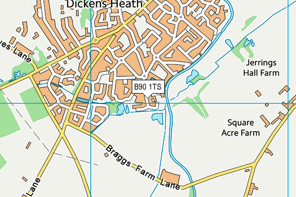 B90 1TS map - OS VectorMap District (Ordnance Survey)