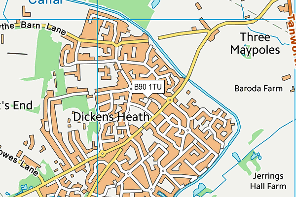 B90 1TU map - OS VectorMap District (Ordnance Survey)