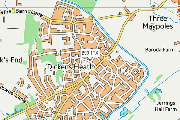B90 1TX map - OS VectorMap District (Ordnance Survey)