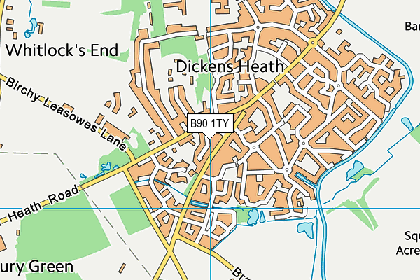 B90 1TY map - OS VectorMap District (Ordnance Survey)