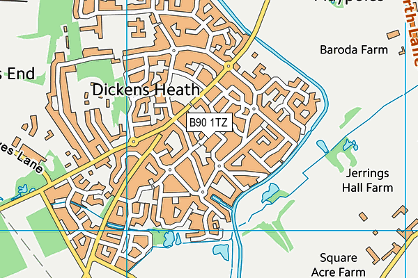 B90 1TZ map - OS VectorMap District (Ordnance Survey)