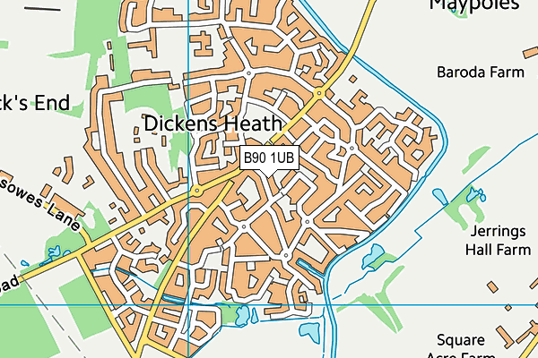 B90 1UB map - OS VectorMap District (Ordnance Survey)