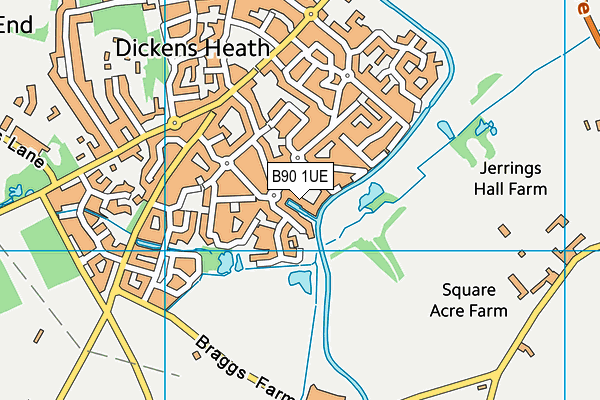 B90 1UE map - OS VectorMap District (Ordnance Survey)