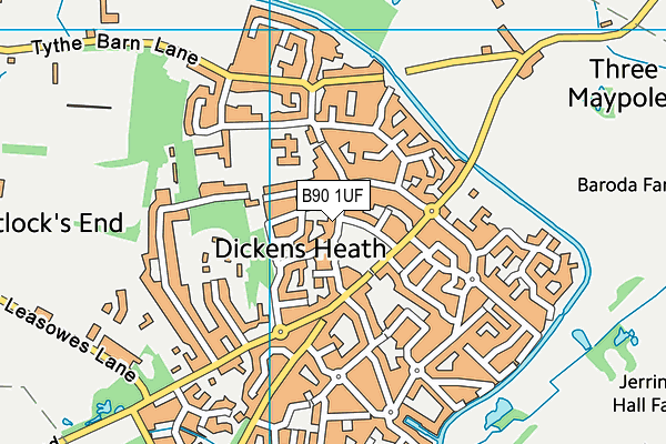 B90 1UF map - OS VectorMap District (Ordnance Survey)