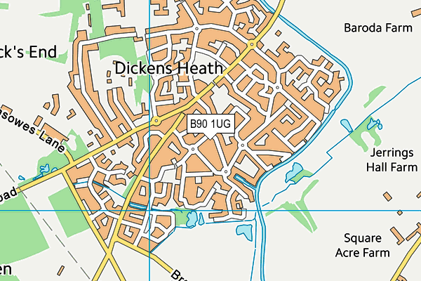 B90 1UG map - OS VectorMap District (Ordnance Survey)