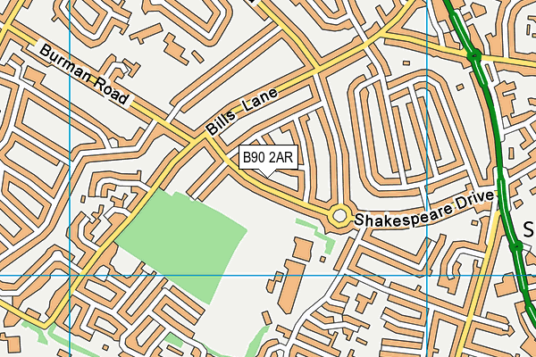B90 2AR map - OS VectorMap District (Ordnance Survey)