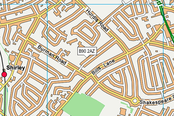 Hazel Oak School map (B90 2AZ) - OS VectorMap District (Ordnance Survey)