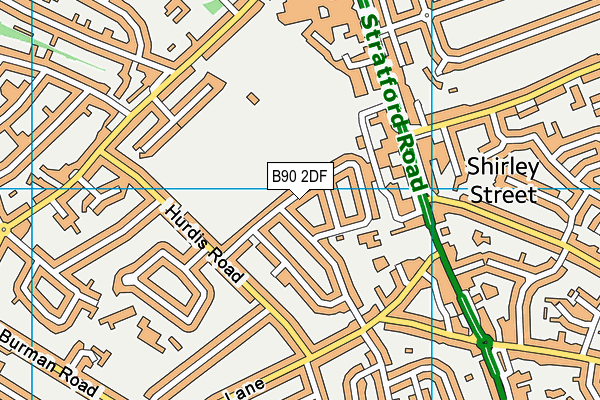 Shirley Park map (B90 2DF) - OS VectorMap District (Ordnance Survey)