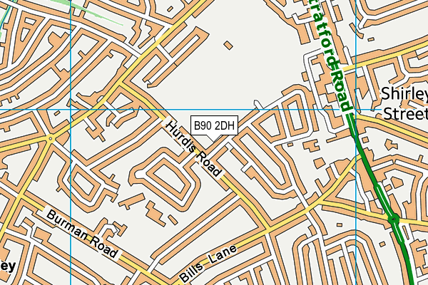 B90 2DH map - OS VectorMap District (Ordnance Survey)