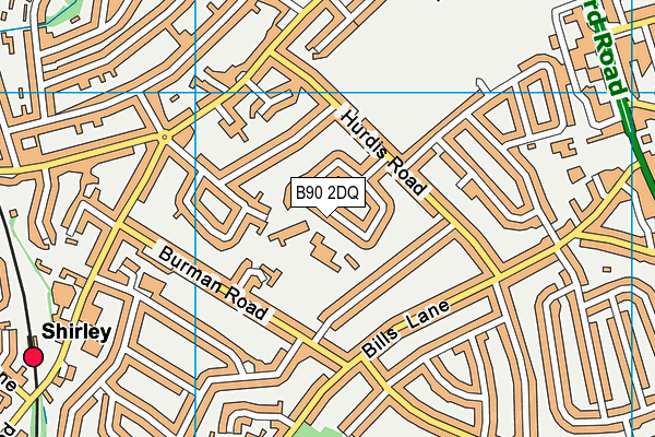 B90 2DQ map - OS VectorMap District (Ordnance Survey)
