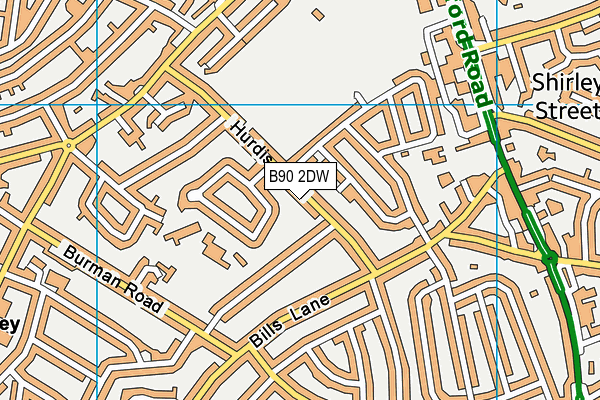 B90 2DW map - OS VectorMap District (Ordnance Survey)