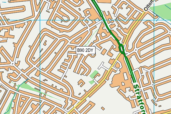 B90 2DY map - OS VectorMap District (Ordnance Survey)