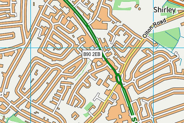 B90 2EB map - OS VectorMap District (Ordnance Survey)