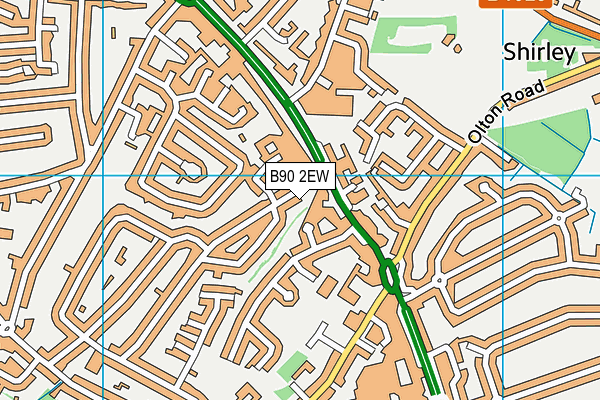 B90 2EW map - OS VectorMap District (Ordnance Survey)