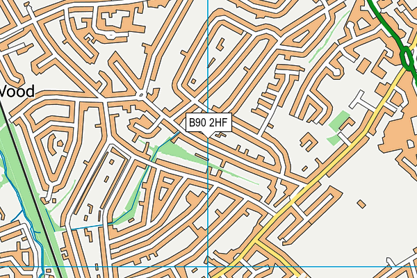 B90 2HF map - OS VectorMap District (Ordnance Survey)