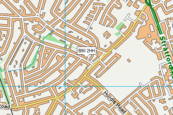 B90 2HH map - OS VectorMap District (Ordnance Survey)