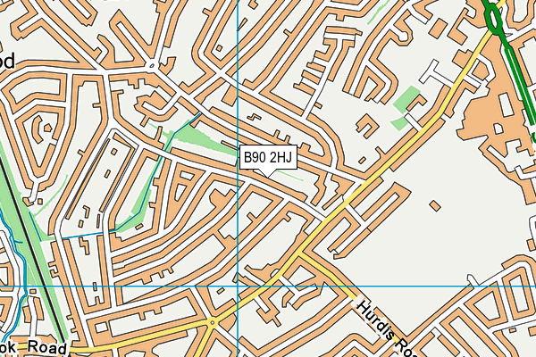 B90 2HJ map - OS VectorMap District (Ordnance Survey)