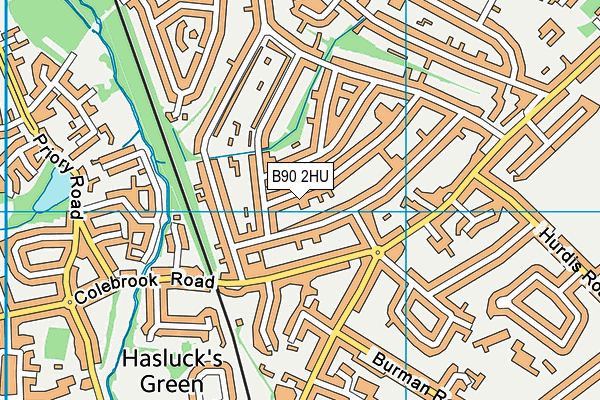 B90 2HU map - OS VectorMap District (Ordnance Survey)
